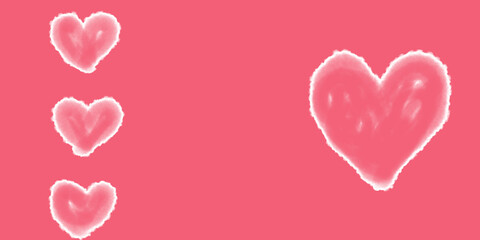 Coral pink hearts background