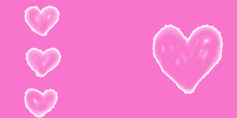 Pink heart hand painted 