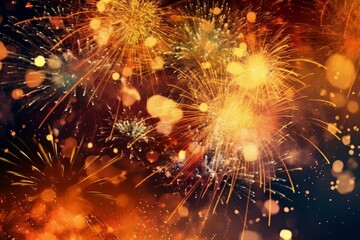 Fototapeta na wymiar festive celebration with shining sparks and vibrant explosions. Generative AI