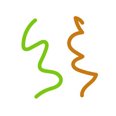 Obraz premium Orange green squiggly lines Vectors 