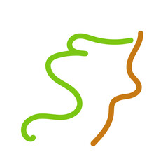 Orange green squiggly lines Vectors 