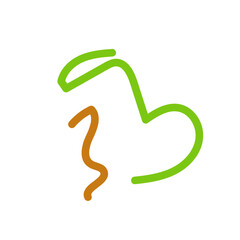 Orange green squiggly lines Vectors 