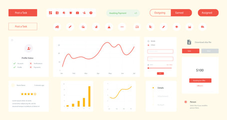 UI kit elements minimal graphics resources for modern user interface design