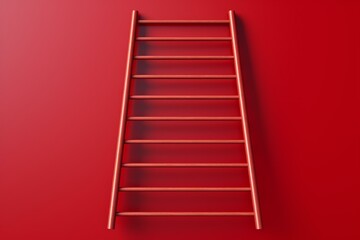 Realistic red ladder illustration isolated. Generative AI
