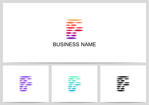 Horizontal Abstract Elipse Parallel Lines Mirage Letter Logo Design F