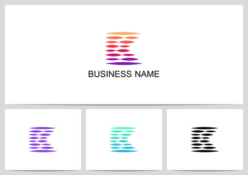 Horizontal Abstract Elipse Parallel Lines Mirage Letter Logo Design K