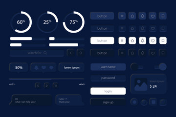 UI kit elements minimal graphics resources for modern user interface design