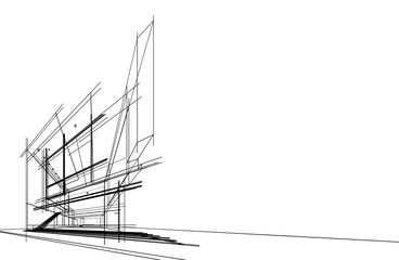 building sketch architectural 3d rendering