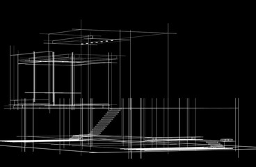 building sketch architectural 3d rendering