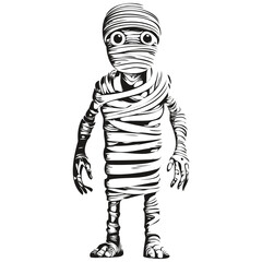 Fototapeta na wymiar Ancient Tomb's Mummy Vector Art for Halloween
