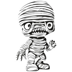 Black and White Halloween Mummy Image for Halloween