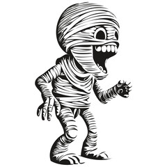 Classic Halloween Curse in Monochrome Vector for Halloween