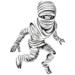 Classic Mummy Portrait for Halloween Promotion in Vector