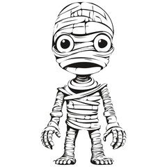 Eerie Curse in Monochrome Vector for Halloween