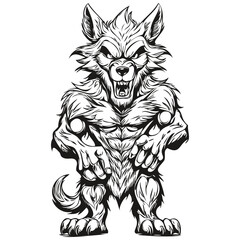 Ethereal Image of a Scary Werewolf Presence in Vector