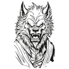 Ethereal Image of a Scary Werewolf Haunting for Halloween Night