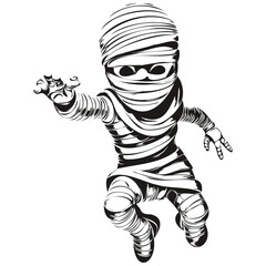 Haunted Halloween Curse in Monochrome Vector for Halloween