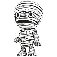 Fototapeta na wymiar Haunted Mummy Vector for Halloween-Themed Illustrations