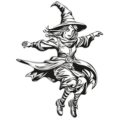 Fototapeta premium Haunting Hand-Drawn Witchcraft Phenomenon for Halloween Scene