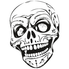 Fototapeta premium Malevolent Skeletal Phenomenon in Hand-Drawn Style for Halloween