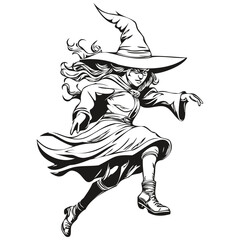 Malevolent Sorcery Phenomenon in Hand-Drawn Style for Halloween