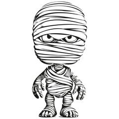 Mummy Portrait in Vector for Halloween Promotion