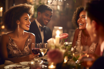 AFRICAN AMERICAN PARTY, HORIZONTAL IMAGE. image created by legal AI