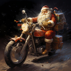 Santa Claus Using Big Moto