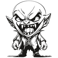 Fototapeta premium Transparent Halloween Entity of a Vampire Reflection in Monochrome