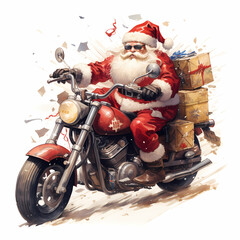 Santa Claus Using Big Moto