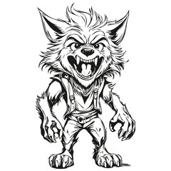 Transparent Image of a Lycanthrope Phenomenon in Monochrome