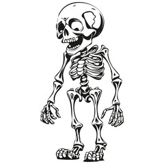 Transparent Image of a Skeleton for Halloween
