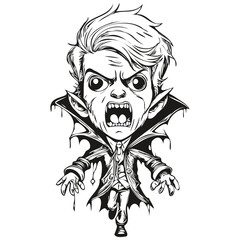 Transparent Image of a Vampire for Halloween