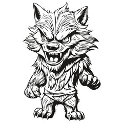 Transparent Image of a Werewolf isolated black silhouette