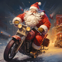 Santa Claus Using Big Moto