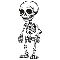 Vector Skeleton Entity in Ethereal Style for Halloween