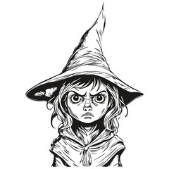 Vector Witch Entity in Ethereal Style for Halloween Scene © Сергей Тарасюк