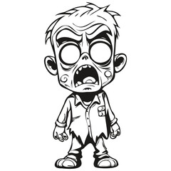 Vector Zombie Entity in Ethereal Style for Halloween Scene