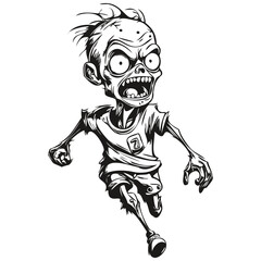 Vector Zombie Entity in Hand-Drawn Style for Halloween
