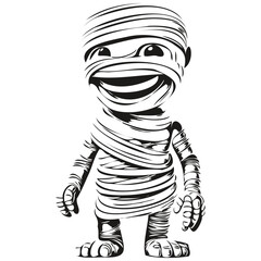 Fototapeta premium Vintage Halloween Curse in Hand-Drawn Vector