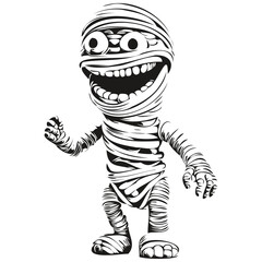 Vintage Halloween Mummy in Vector for Halloween
