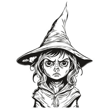Vector Witch Entity in Ethereal Style for Halloween Scene