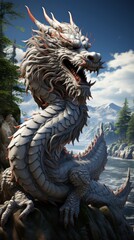 Obraz premium chinese dragon statue