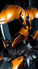 motorcycle helmet on a motorcycle