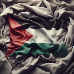 Palestine flag background design from wrinkled fabric - obrazy, fototapety, plakaty