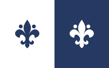 fleur de lis heraldic icon design template - obrazy, fototapety, plakaty