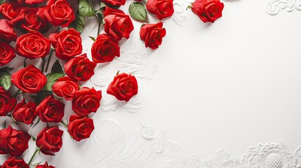 Red roses Romantic background Mother's Day or Valentines