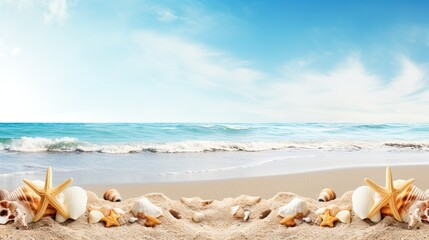 Fototapeta na wymiar Summer on tropical sea sandy beach