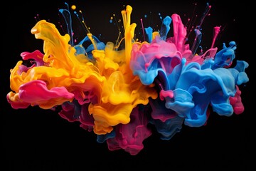 Paint in CMYK colors. Generative AI