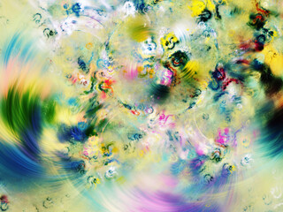 blue and purple abstract fractal background 3d rendering illustration